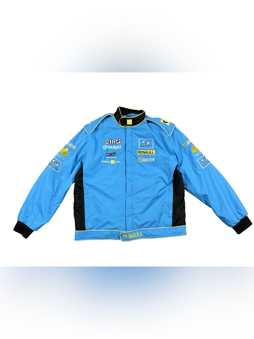 Vintage Inspired Blue F1 Racing Jacket XXL Renault Style Mild Seven Look Y2K Mot